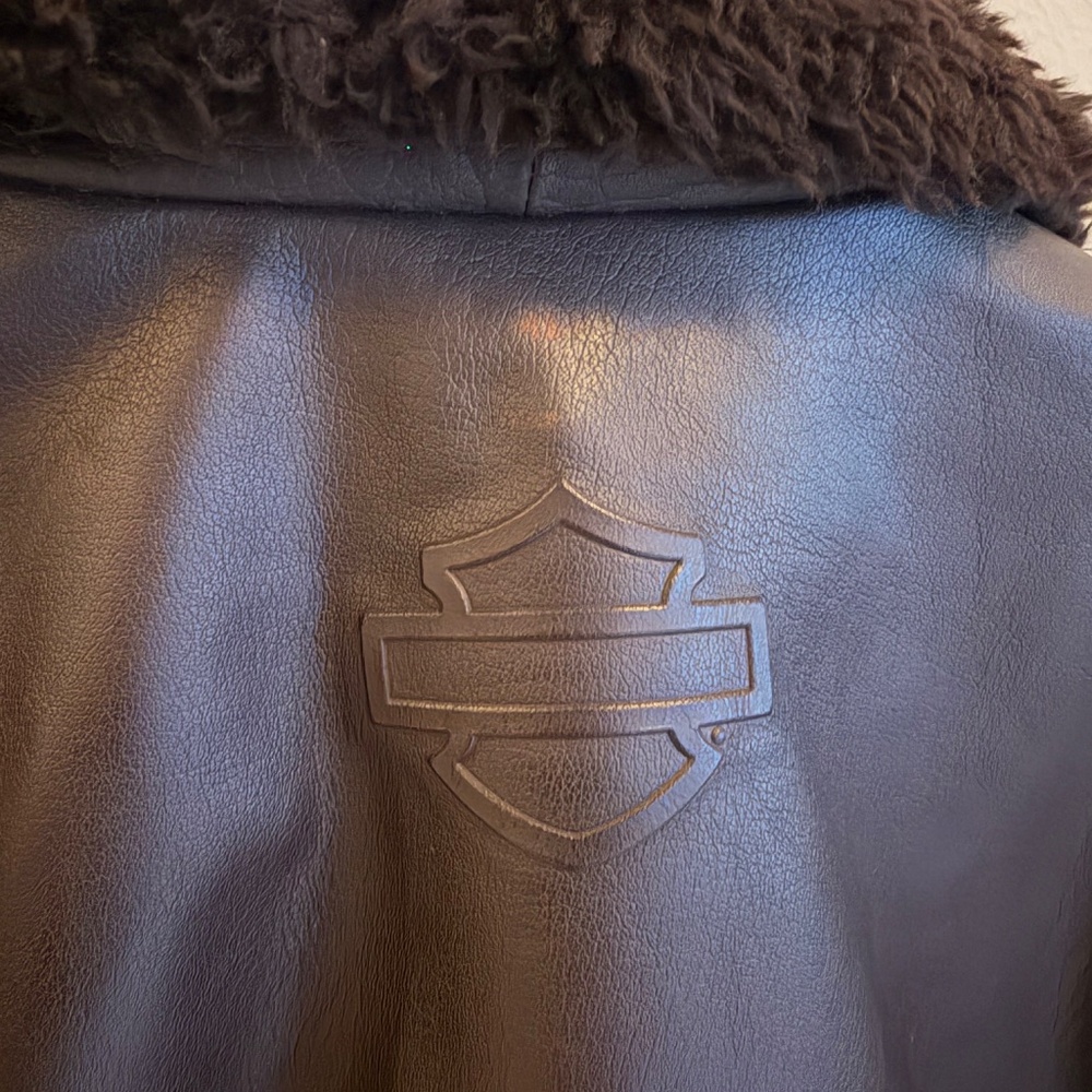 Harley-Davidson Maverick Leather Biker Jacket Brown Java Like New - Picture 4 of 5